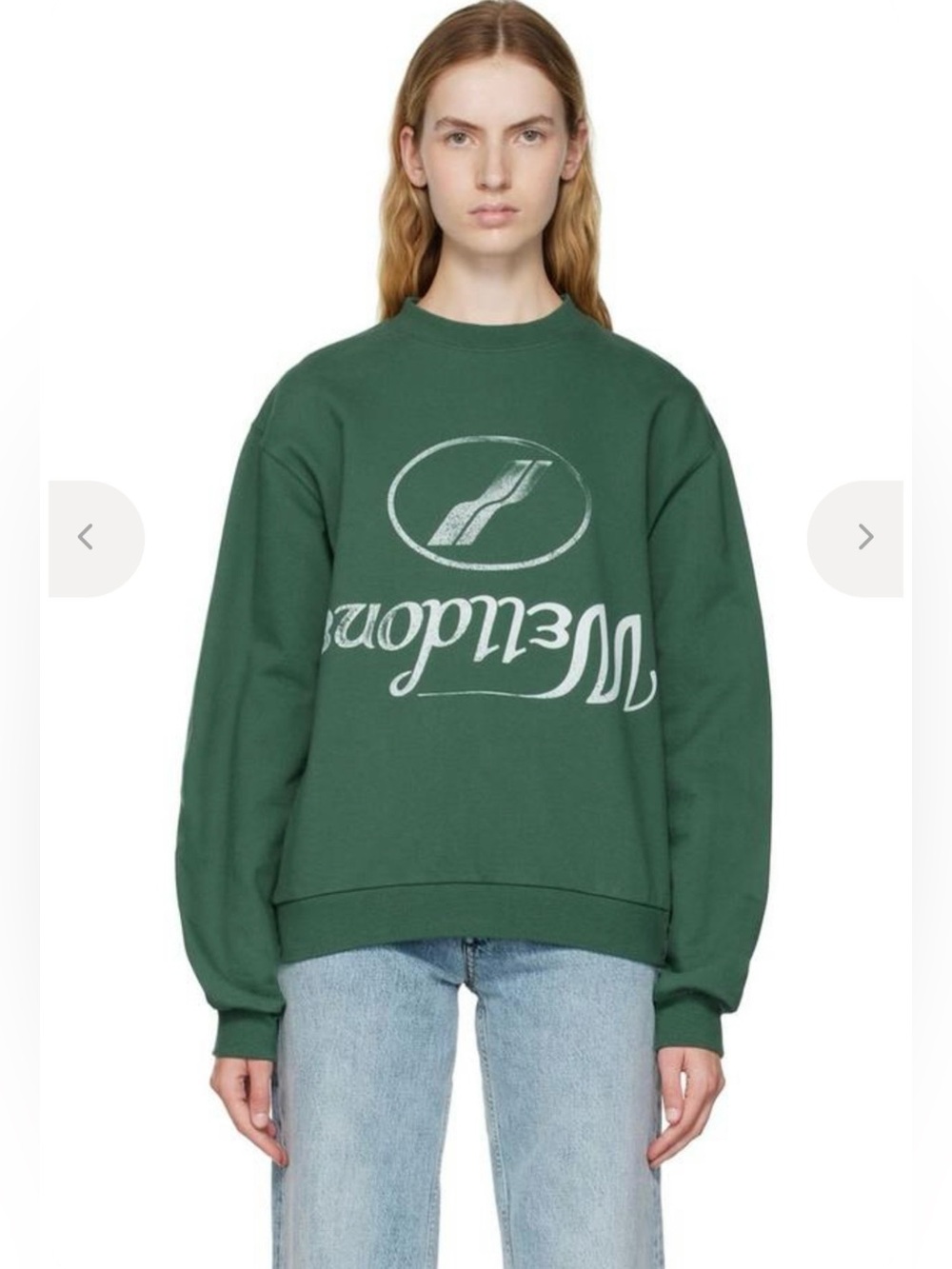 We11done Green Reversed Sweatshirt